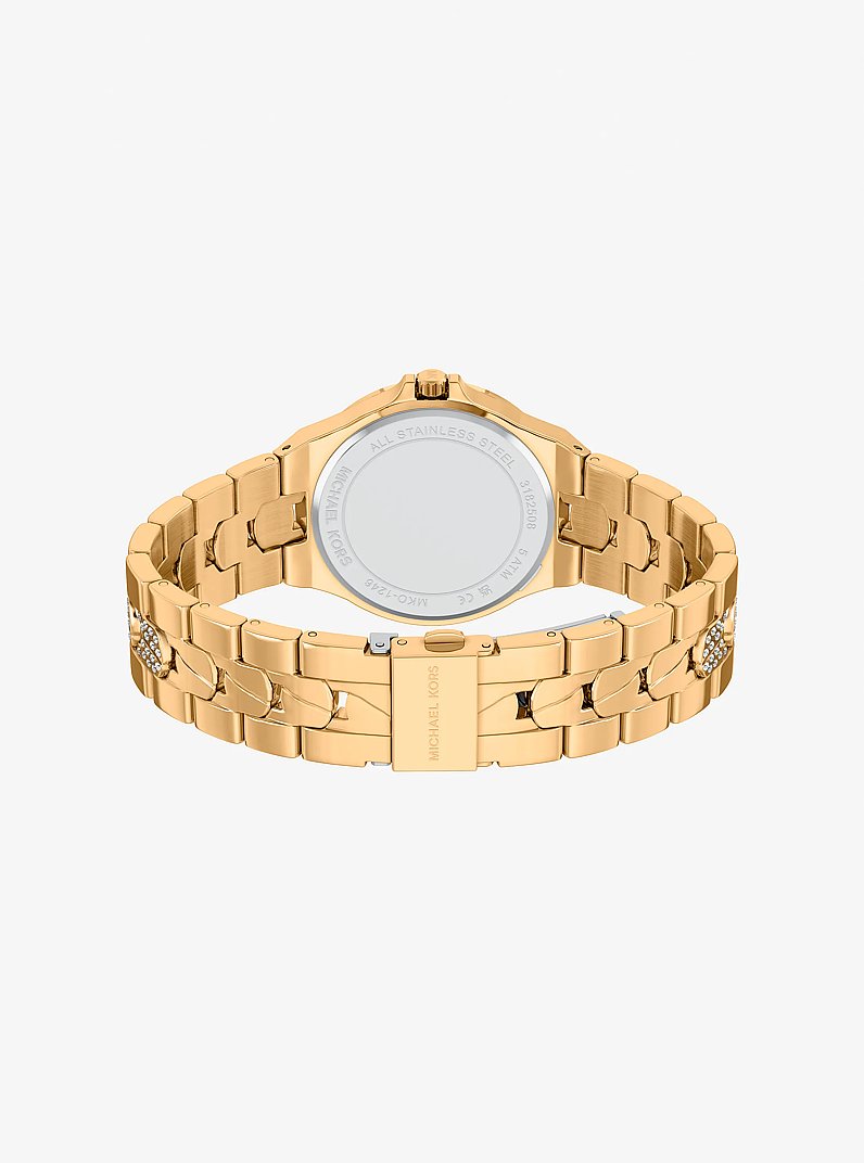 Reloj Lennox en tono dorado con incrustaciones de pav&eacute; in DORADO | Michael Kors