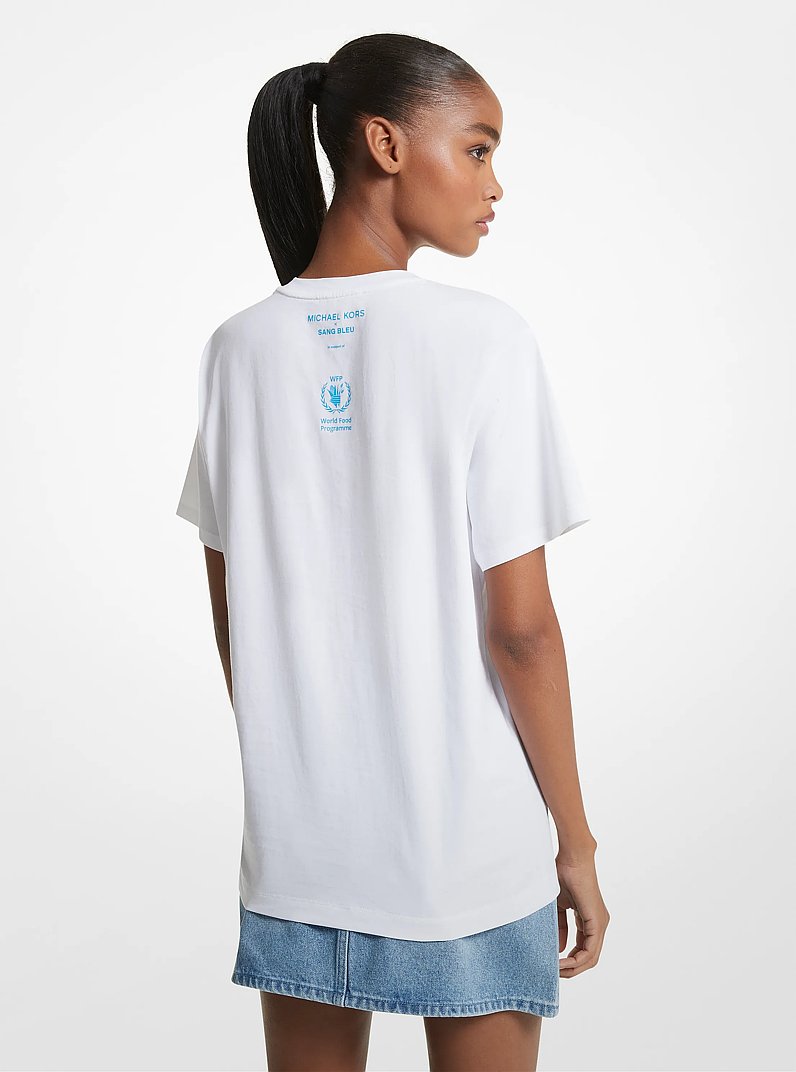 Watch Hunger Stop Organic Cotton Unisex T-Shirt in WHITE | Michael Kors