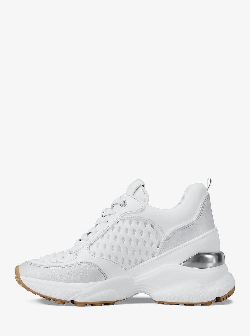 Katrina Woven Wedge Trainer in OPTIC WHITE | Michael Kors