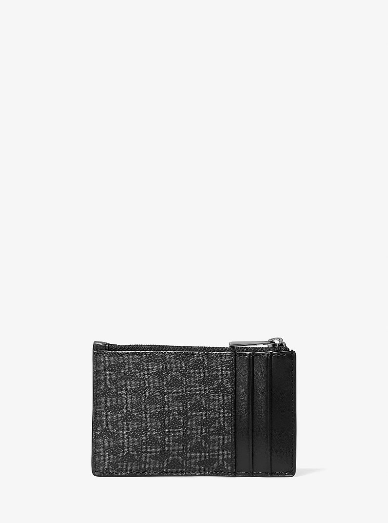 Hudson Signature Logo Card Case in BLACK | Michael Kors