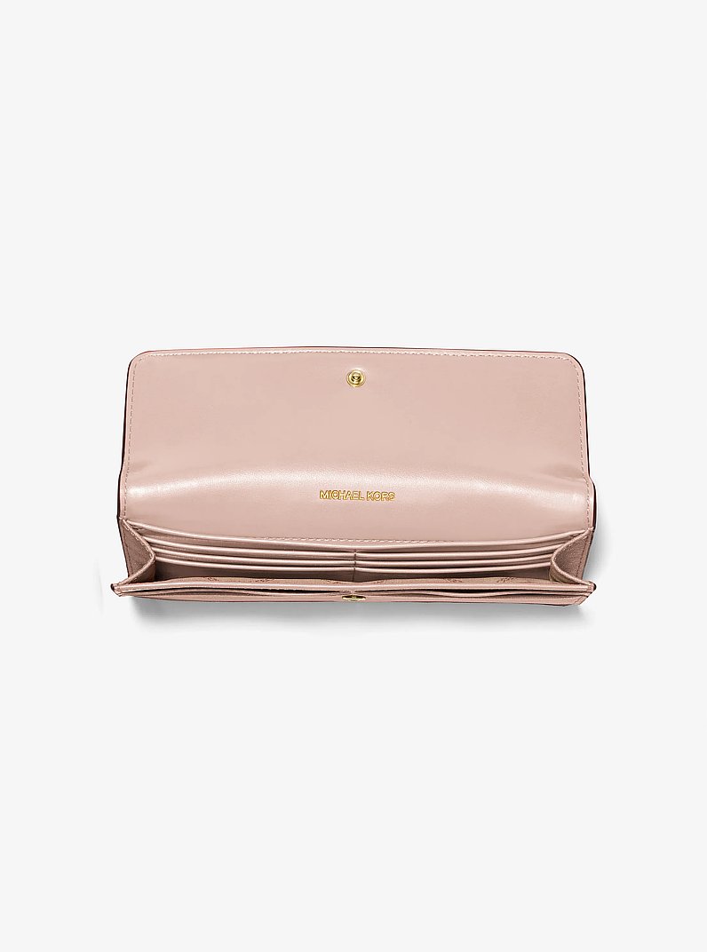 Jet Set Large Saffiano Leather Snap-Front Wallet in SOFT PINK | Michael Kors