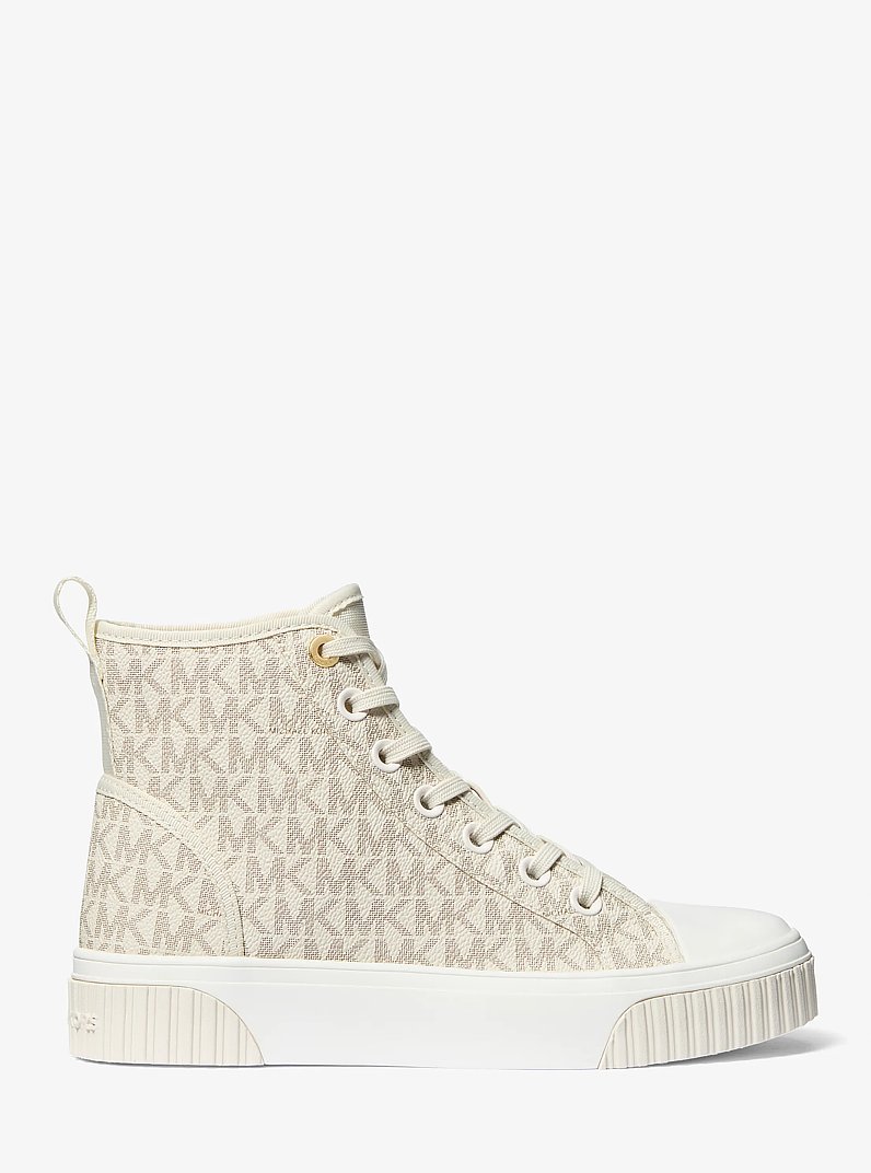 Zapatilla Gertie de corte alto con logotipo de la marca in VAINILLA | Michael Kors