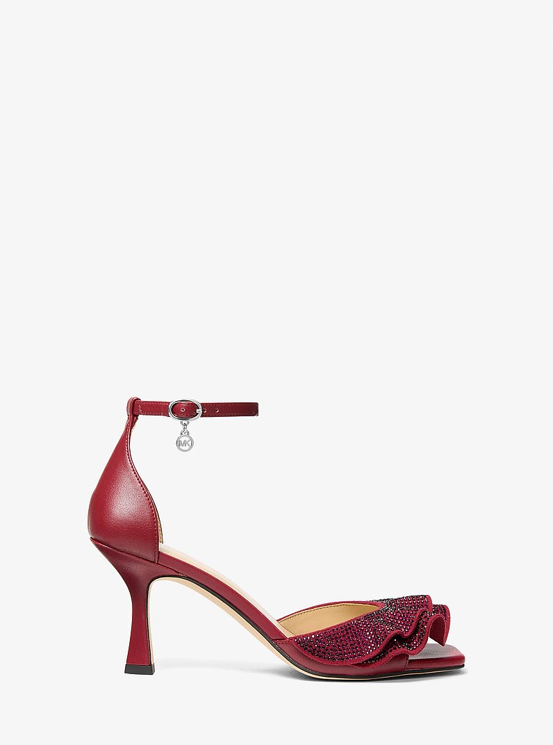 Livia Embellished Sandal in MAROON | Michael Kors