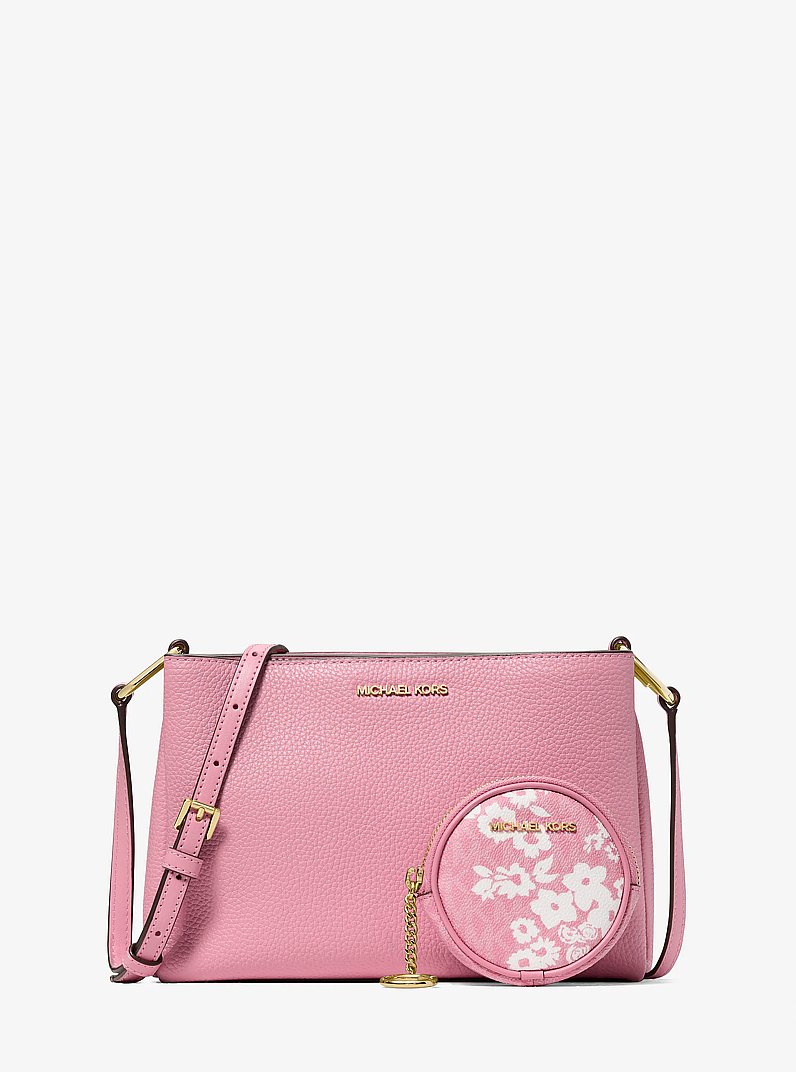 Trisha Pebbled Leather Crossbody Bag With Pouch in CARNATION | Michael Kors