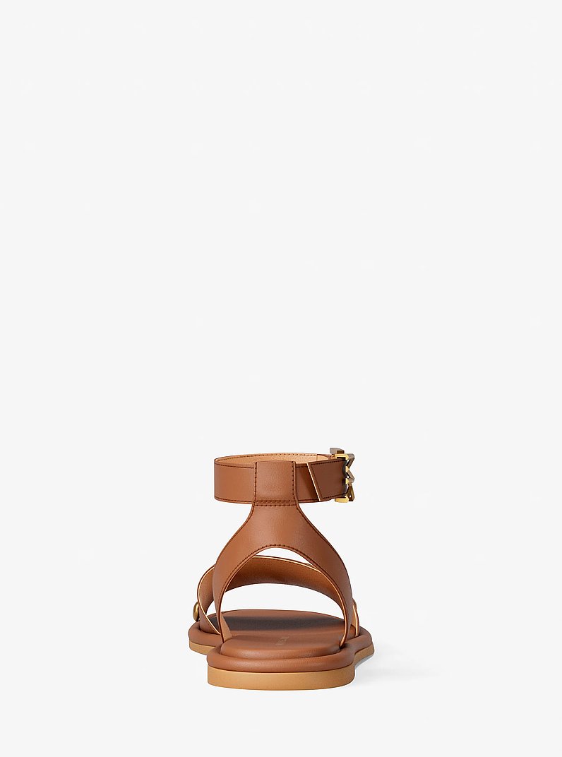 Sandale Rosetta aus Leder mit Nieten in LUGGAGE | Michael Kors