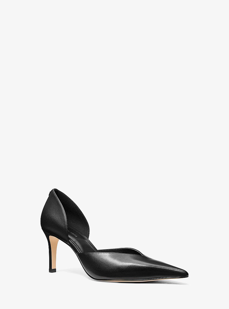 Elyse Leather D'Orsay Pump in BLACK | Michael Kors