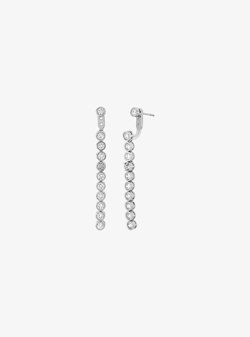 Cubic Zirconia Drop Earrings in SILVER | Michael Kors