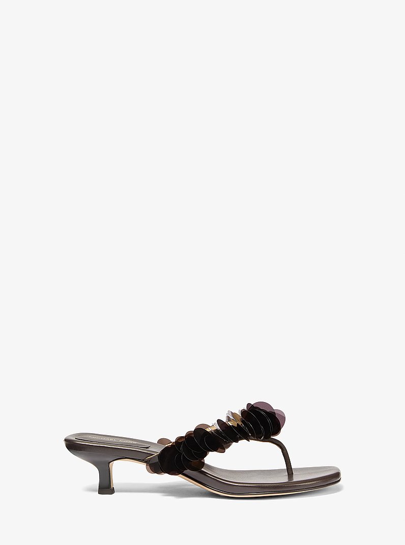 Loretta Sequin Embellished Sandal in CHOCOLATE | Michael Kors