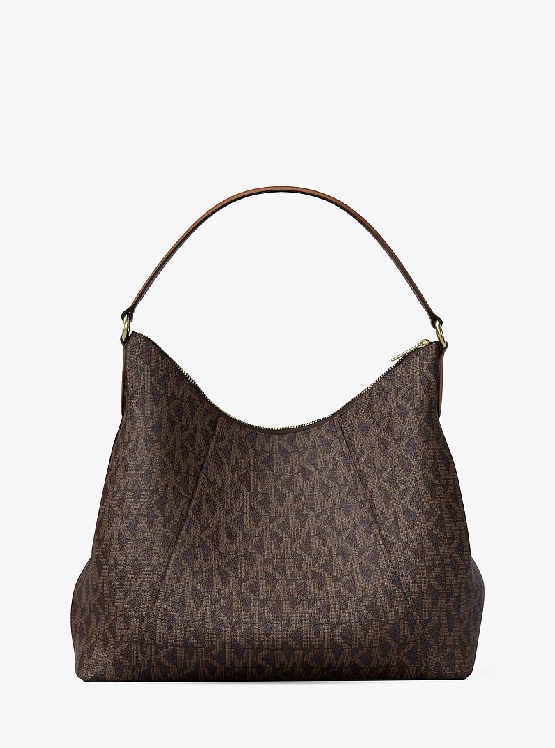 Sienna Large Signature Logo Convertible Shoulder Bag in BROWN/LUGGAGE | Michael Kors