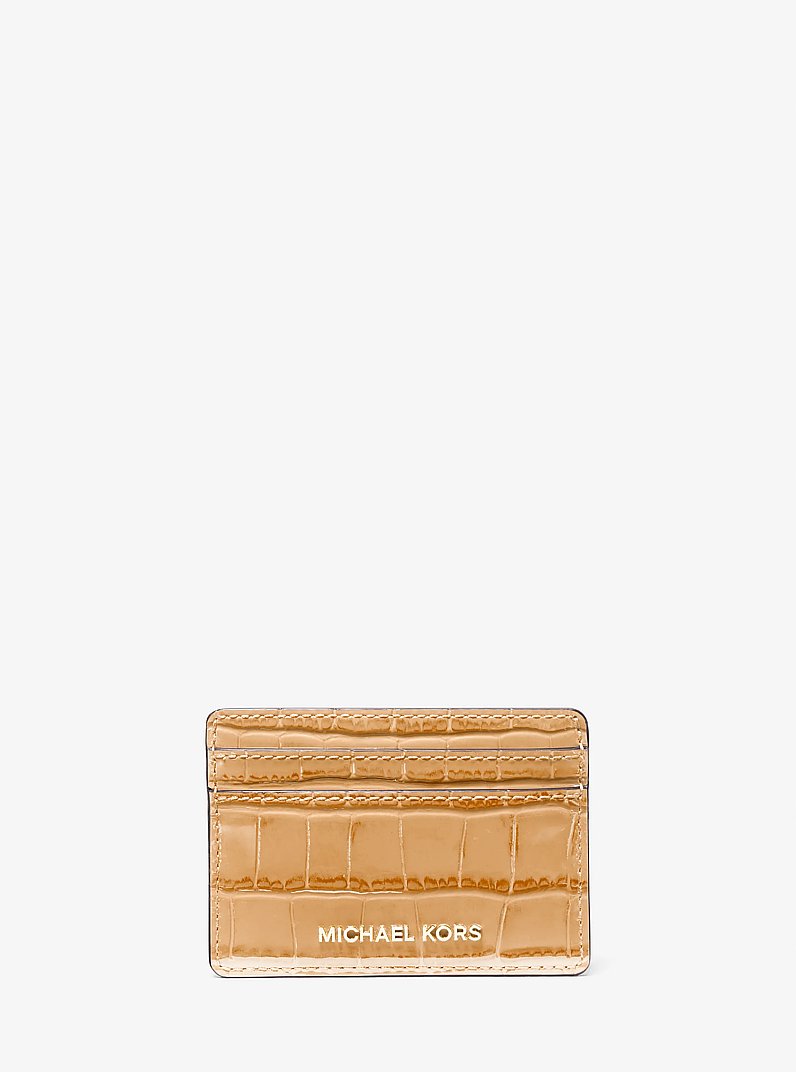 Porta carte di credito Jet&nbsp;Set piccolo in pelle stampa coccodrillo