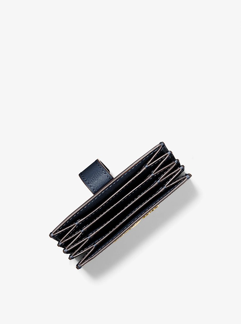 Jet Set Travel Medium Saffiano Leather Accordion Card Case in NAVY | Michael Kors