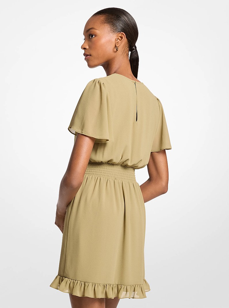 Vestido mini de georgette in OREGANO | Michael Kors