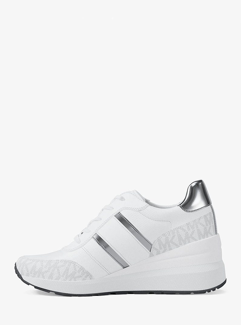 Mabel Mixed-Media Trainer in BRIGHT WHT | Michael Kors