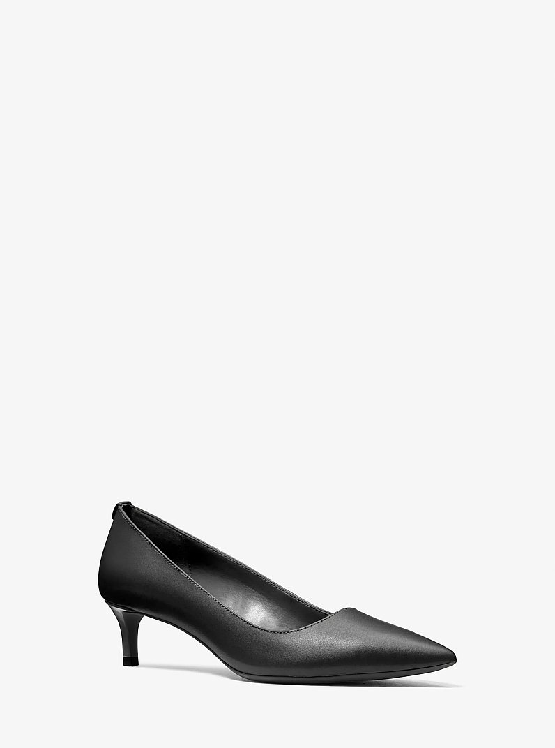 Alina Flex Leather Kitten Pump in BLACK | Michael Kors