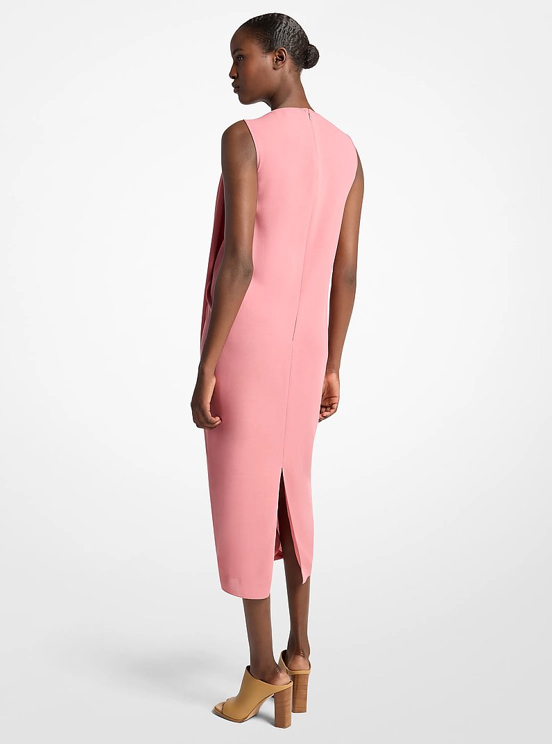 Wool Crepe Cowl-Neck Dress in GUAVA | Michael Kors