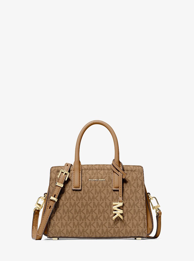 Laila Extra-Small Signature Logo Crossbody Bag in HUSK | Michael Kors