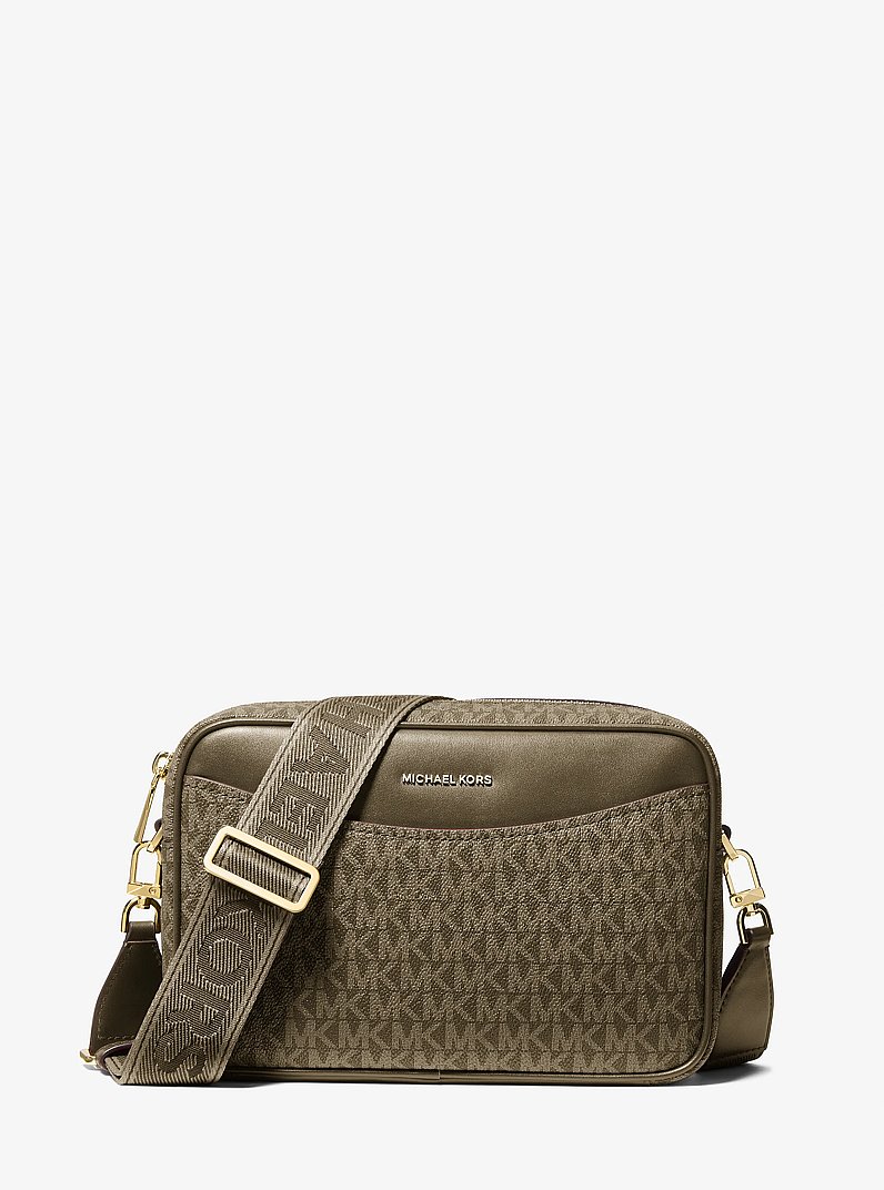Bev Large Signature Logo Crossbody Bag in LODEN | Michael Kors