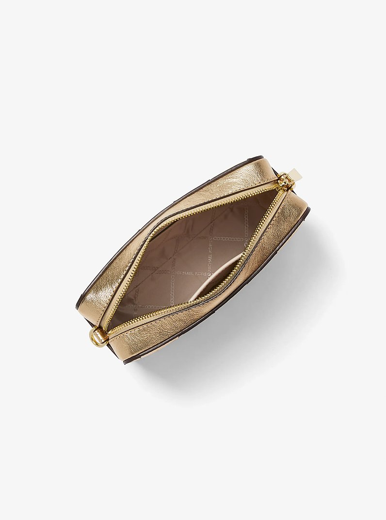 Jet Set Medium Metallic Woven Leather Crossbody Bag