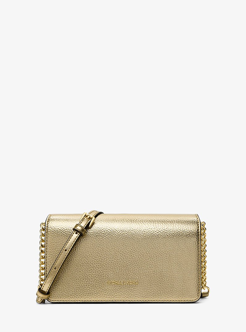 Jet Set Travel Medium Metallic Crossbody Bag in PALE GOLD | Michael Kors