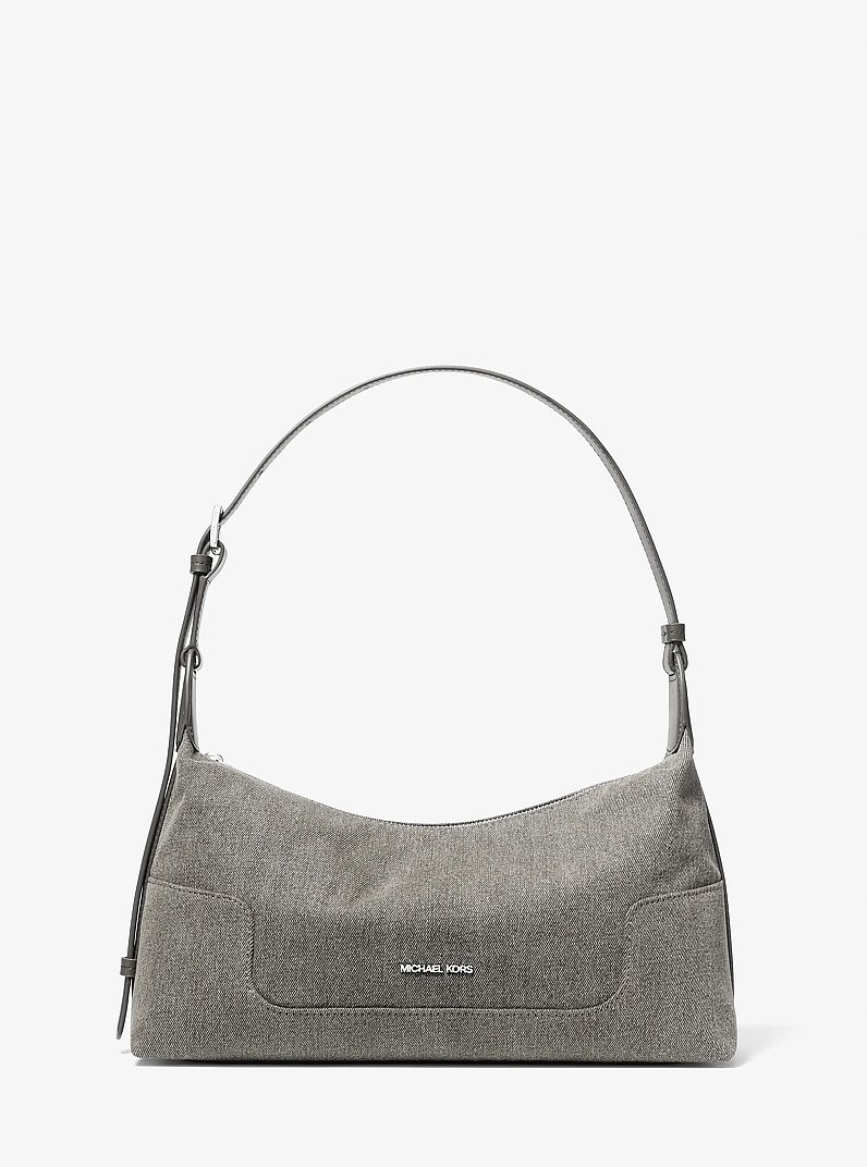 Bolso de hombro Teddi mediano de denim lavado in GRAPHITE | Michael Kors