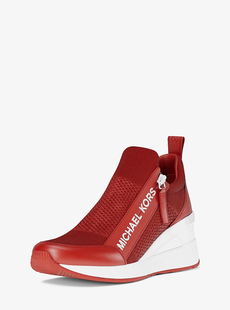 Willis Stretch Knit Trainer in CRIMSON | Michael Kors