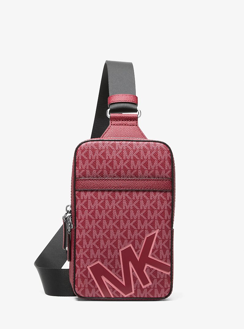 Cooper Medium Signature Logo Sling Pack in CHERRY | Michael Kors