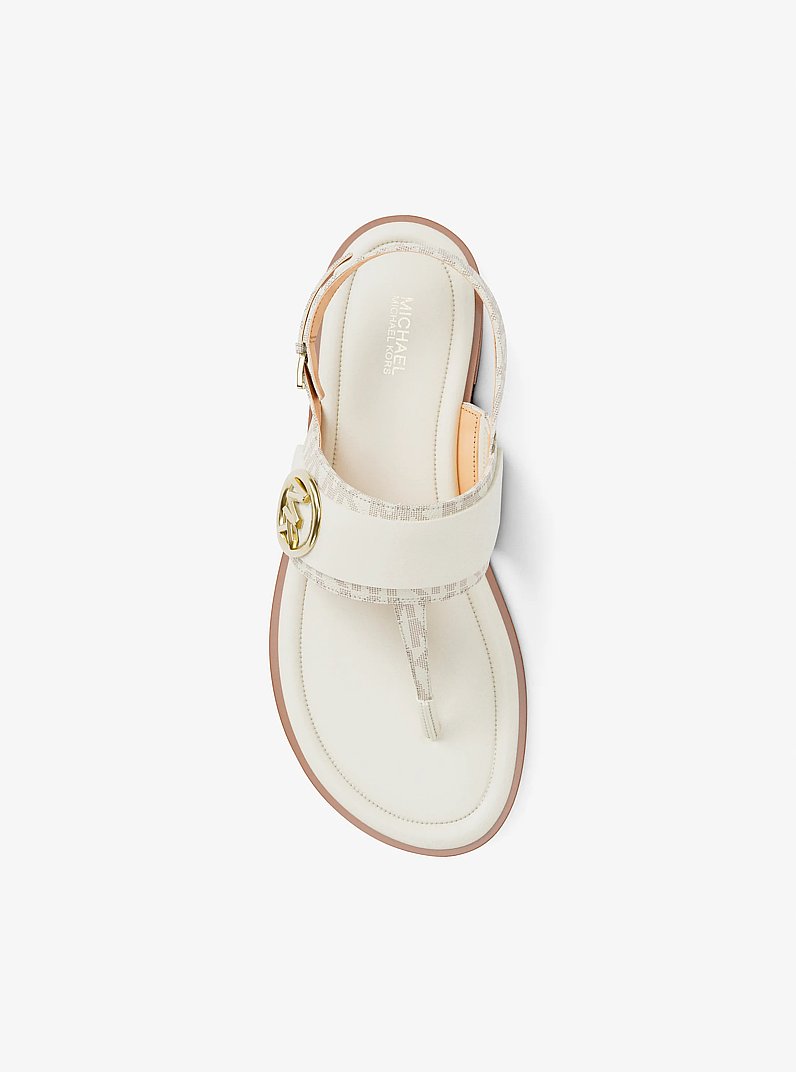 Carmen Signature Logo Thong Sandal in VANILLA | Michael Kors