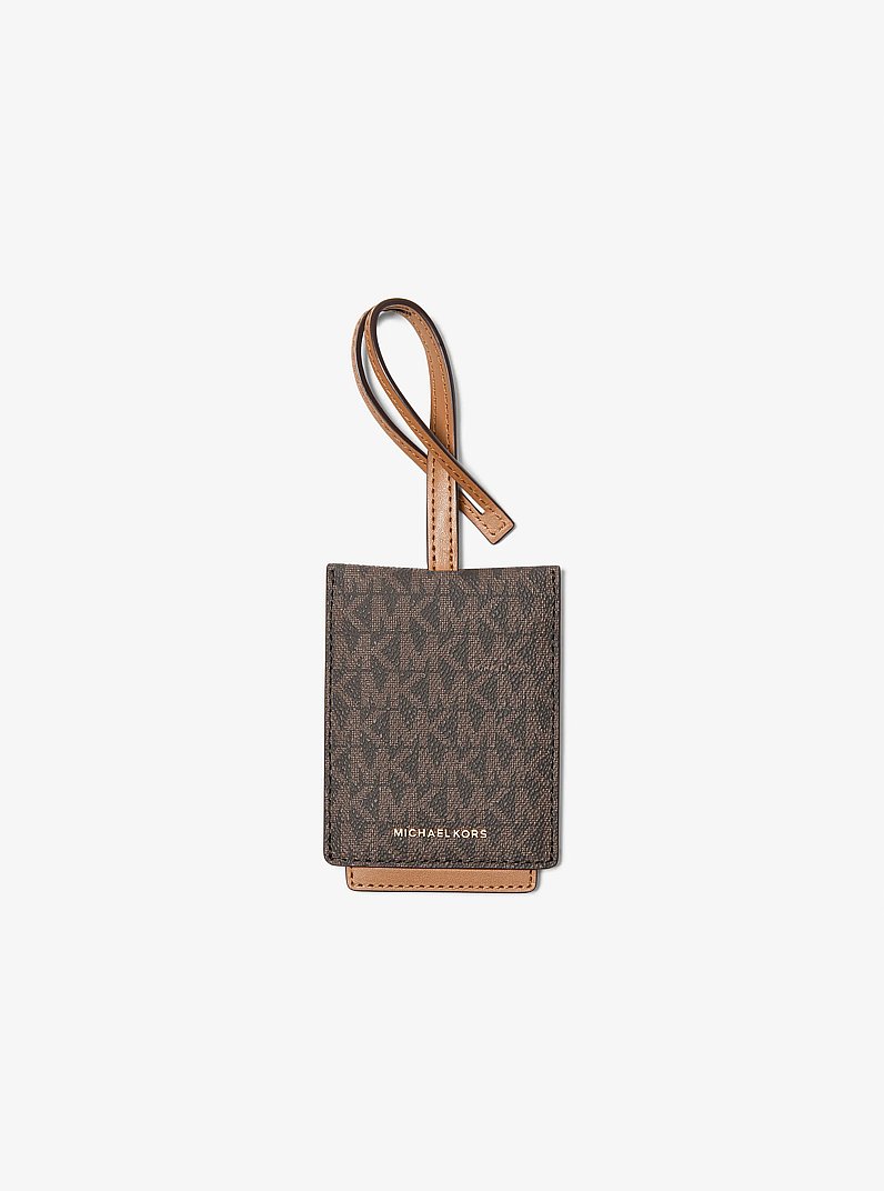 Jet Set Signature Logo Luggage Tag in BRN/ACORN | Michael Kors