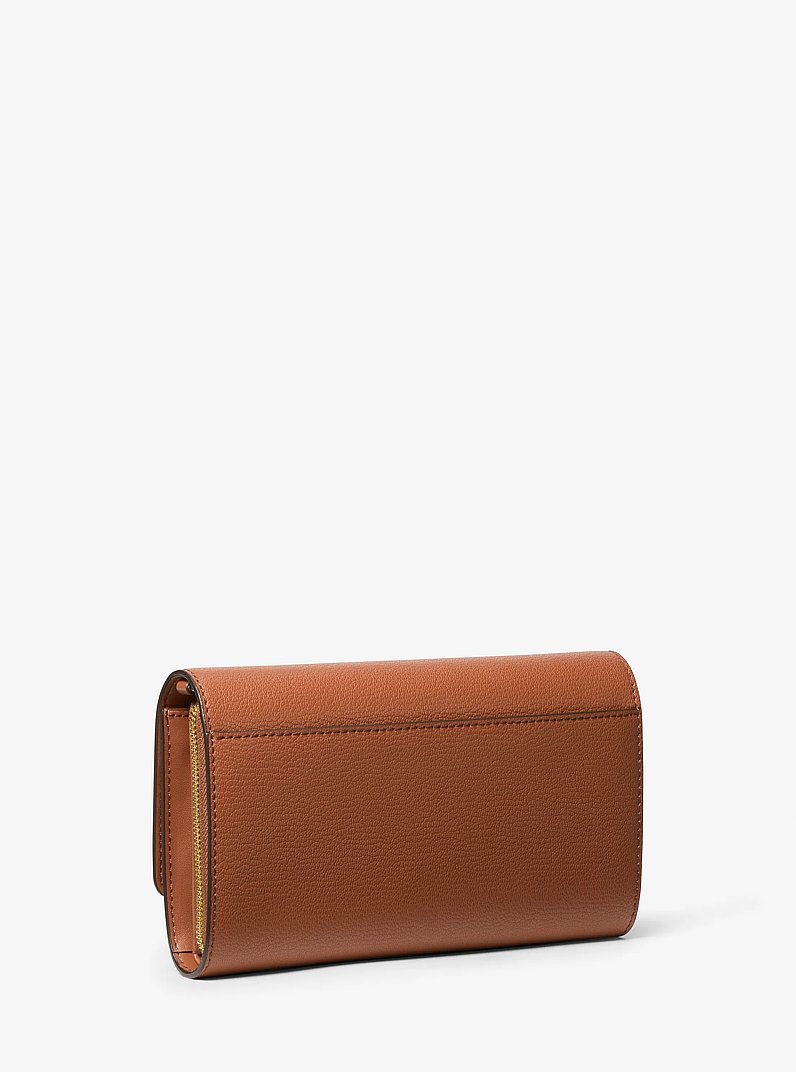 Jet Set Large Leather Crossbody Bag in LUGGAGE | Michael Kors