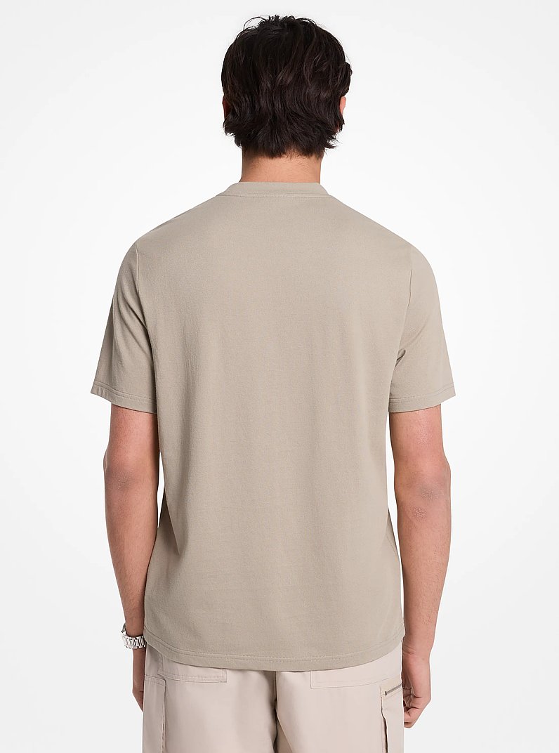 Cotton Blend Piqu&eacute; T-Shirt in DUSTY SAGE | Michael Kors
