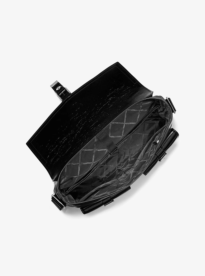 Darrington Large Crackled Leather Messenger Bag