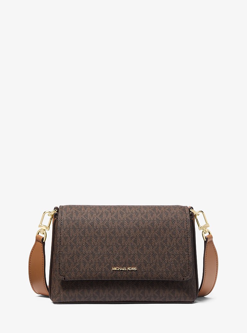 Nessa Small Signature Logo Crossbody Bag in BRN/ACORN | Michael Kors