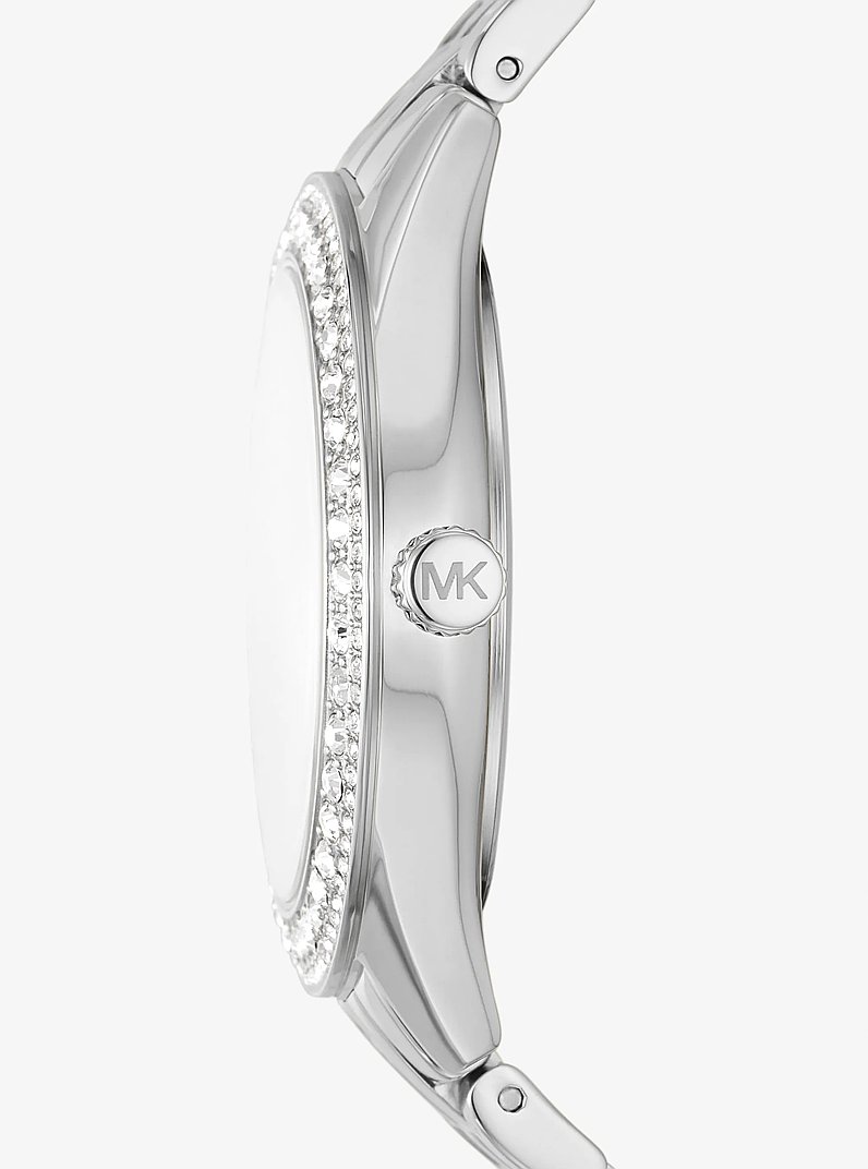 Harlowe Pav&eacute; Silver-Tone Watch in SILVER | Michael Kors