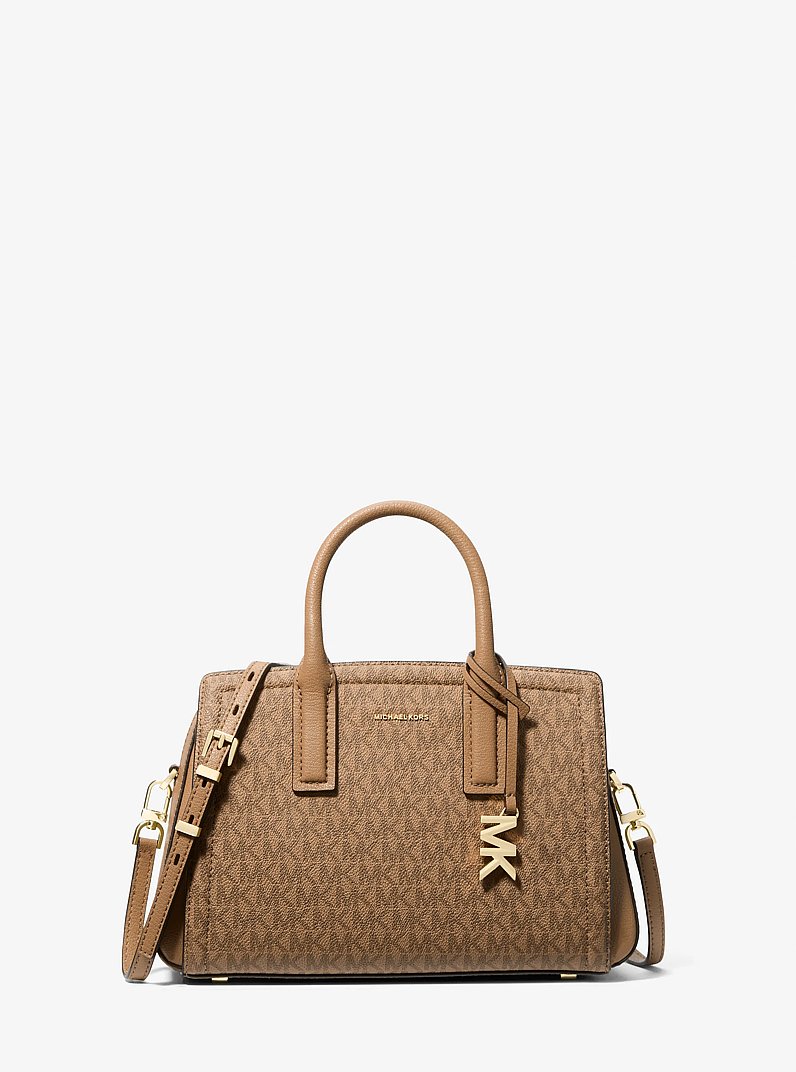Bolso satchel Laila peque&ntilde;o con logotipo in C&Aacute;SCARA | Michael Kors