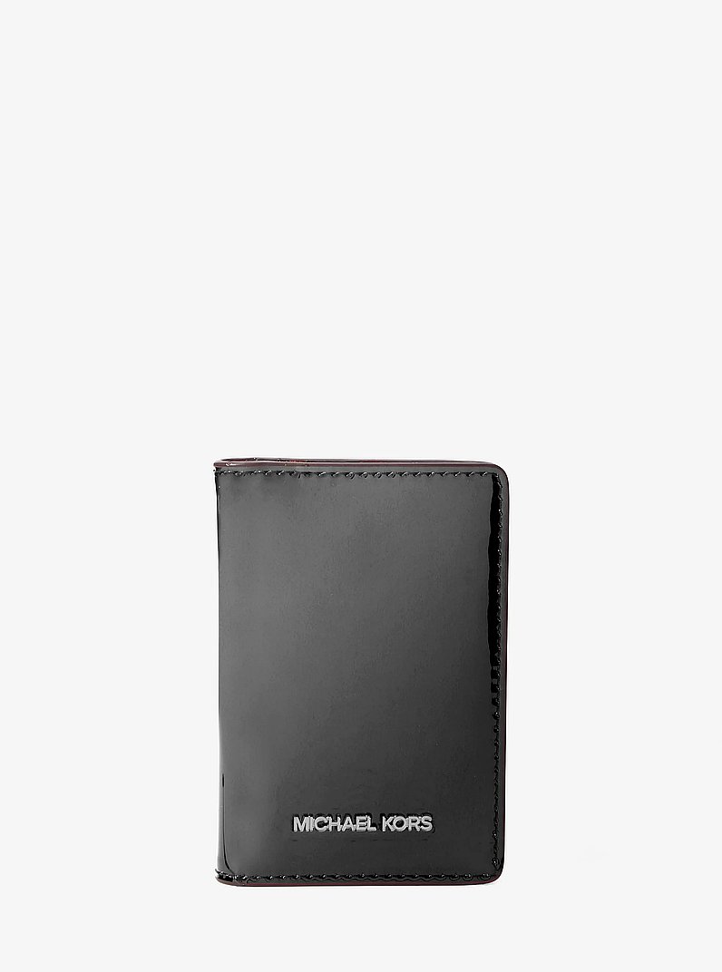 Jet Set Small Metallic Bi-Fold Wallet in BLACK | Michael Kors
