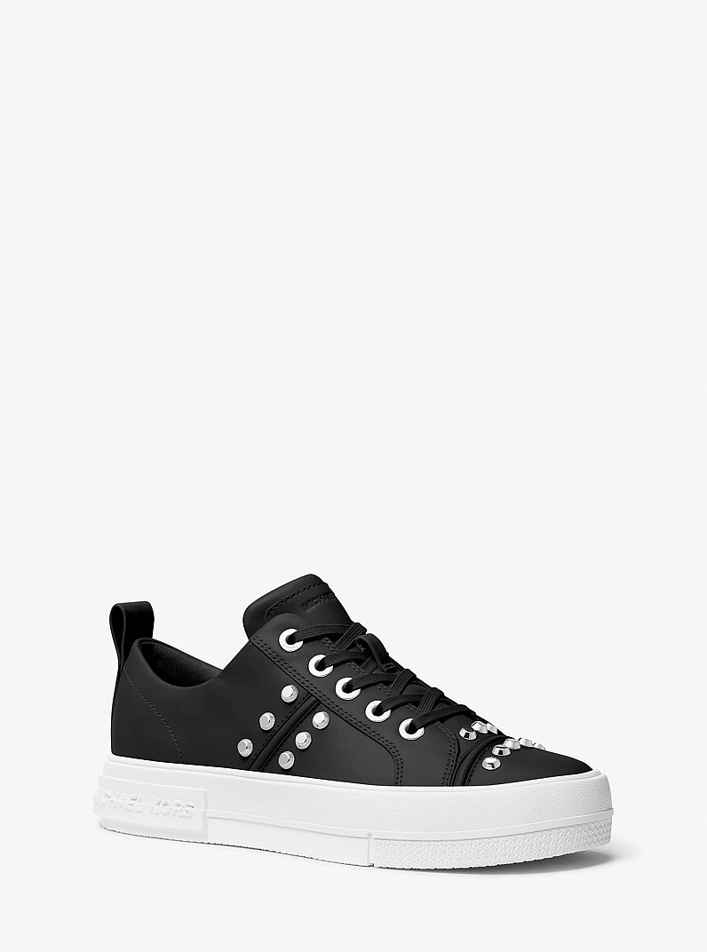 Sneaker Evy aus Leder mit Flachkopfnieten in SCHWARZ | Michael Kors
