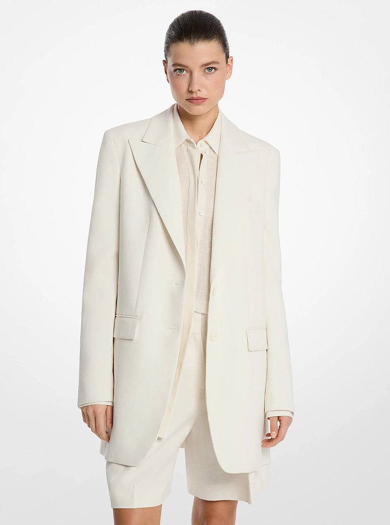 Linen Boyfriend Blazer in ECRU | Michael Kors