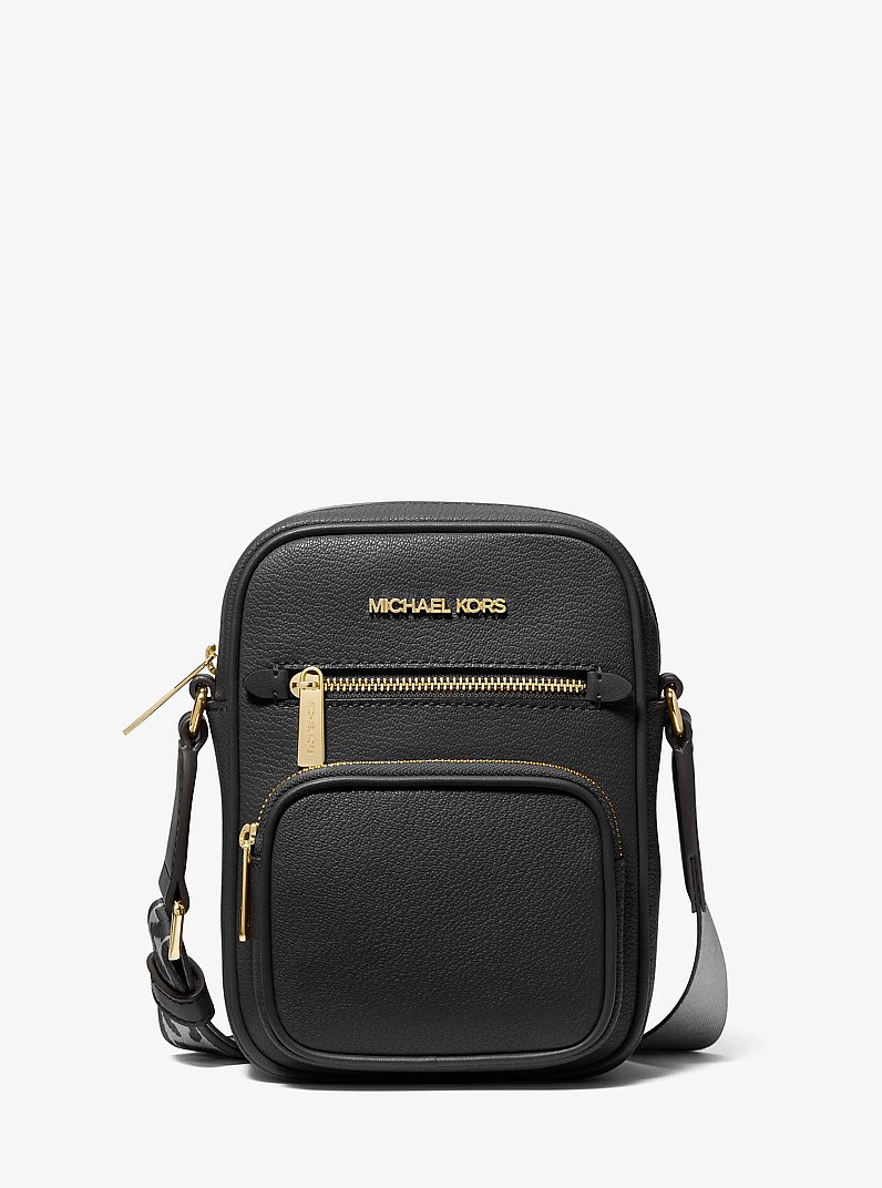 Jet Set Medium Leather Crossbody Bag in BLACK | Michael Kors