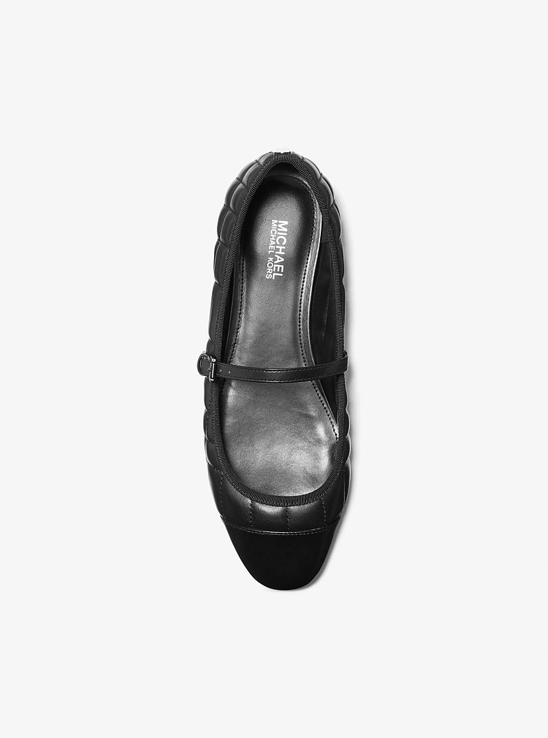 Mae Quilted Leather Ballet Flat in BLACK | Michael Kors