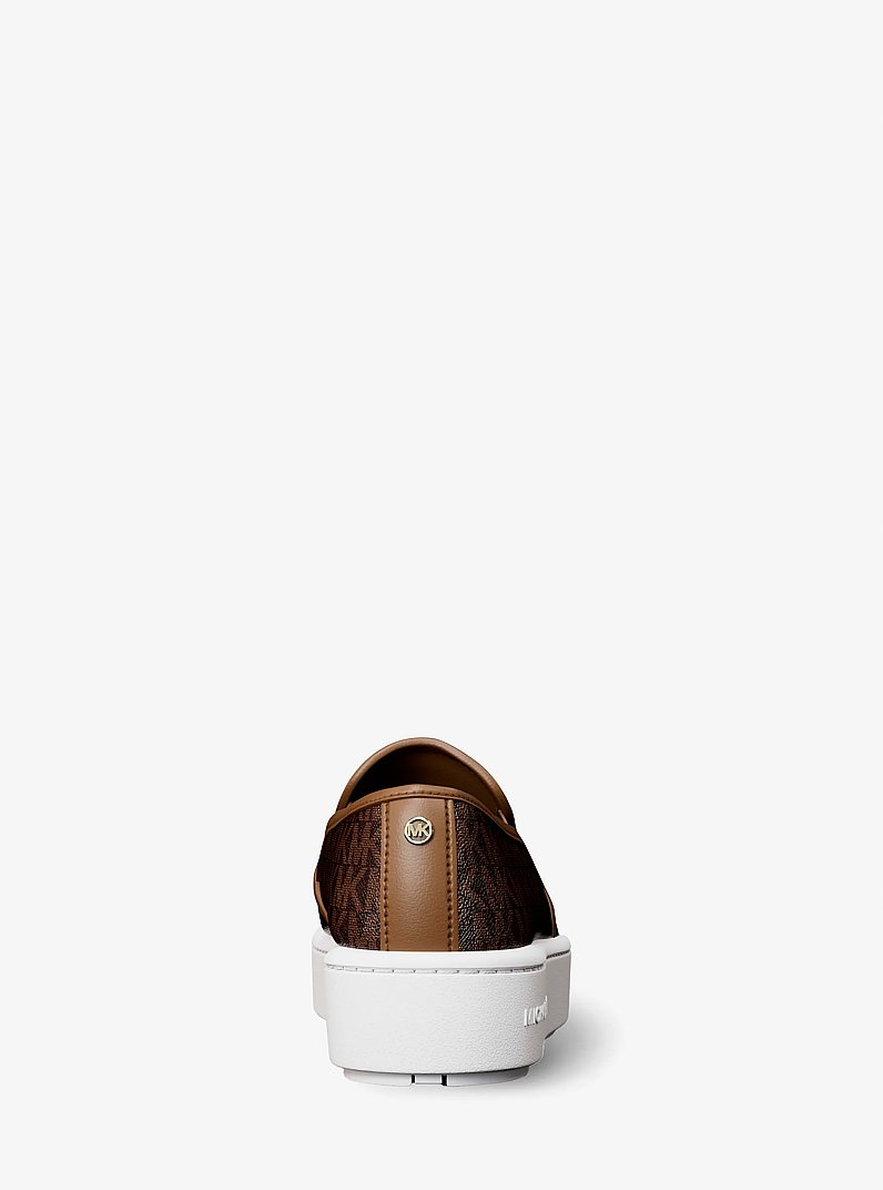 Teddi Signature Logo Slip-On Sneaker in BROWN/LUGGAGE | Michael Kors