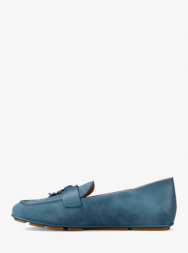 Zoe Suede Moccasin in DENIM | Michael Kors