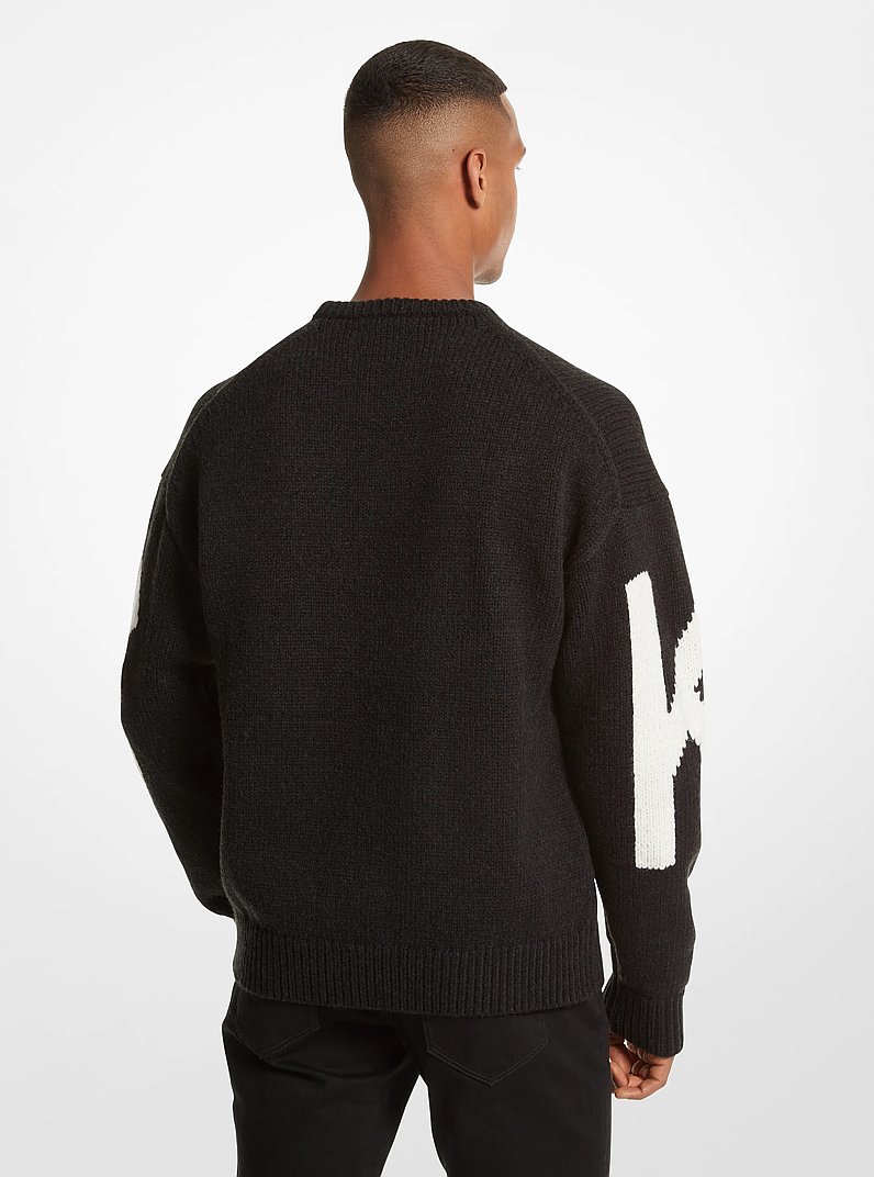 Strickpullover mit KORS-Schriftzug in SCHWARZ | Michael Kors