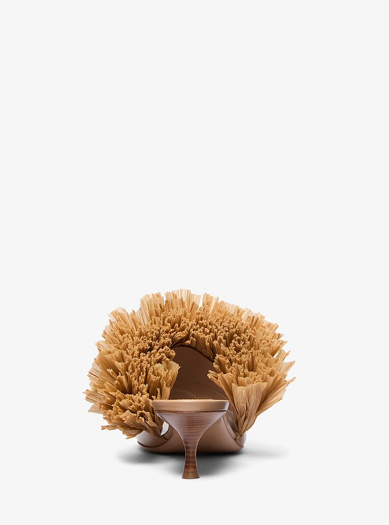 Catarina Leather and Fringe Mule