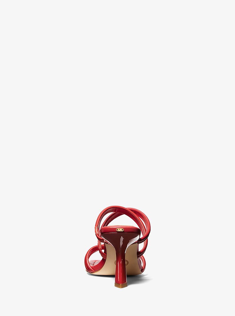 Sandale Corrine en cuir in ROUGE LACQU&Eacute; | Michael Kors
