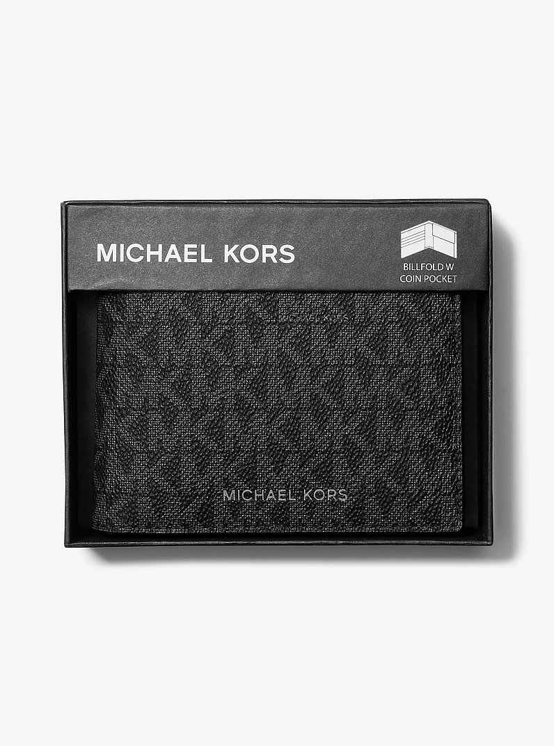 Cooper Logo Billfold Wallet With Coin Pouch in BLACK | Michael Kors