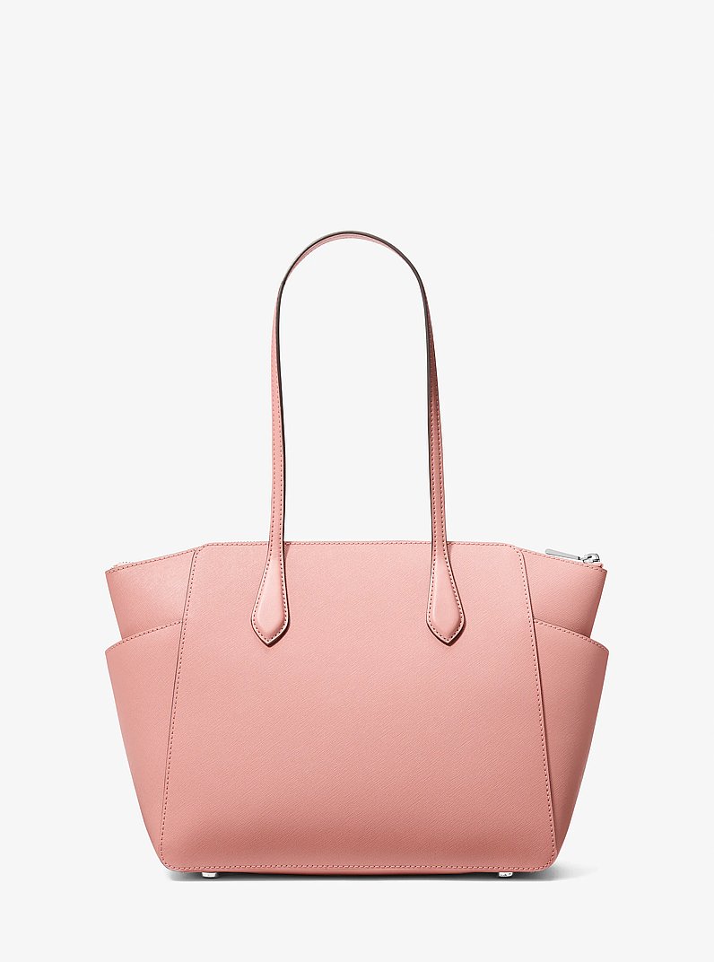Marilyn Medium Saffiano Leather Tote Bag in PINK | Michael Kors