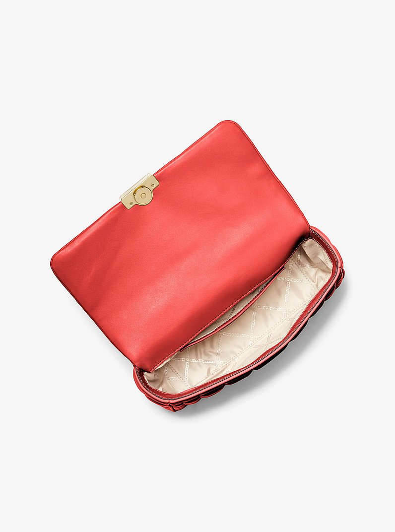 Tribeca Large Quilted Leather Shoulder Bag in BURNT SIENNA | Michael Kors