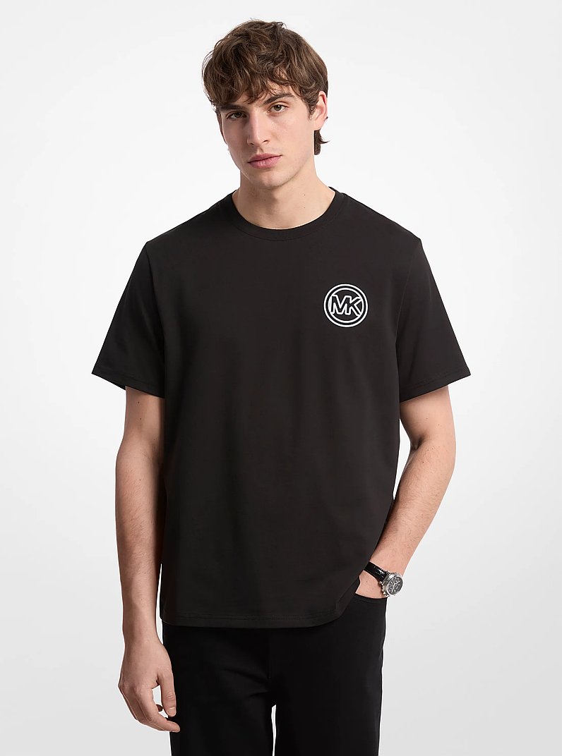 Graphic Logo Cotton T-Shirt in BLACK | Michael Kors