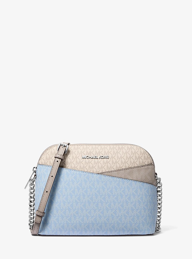 Jet Set Travel Color-Block Signature Logo Crossbody Bag in LT SKY MLT | Michael Kors