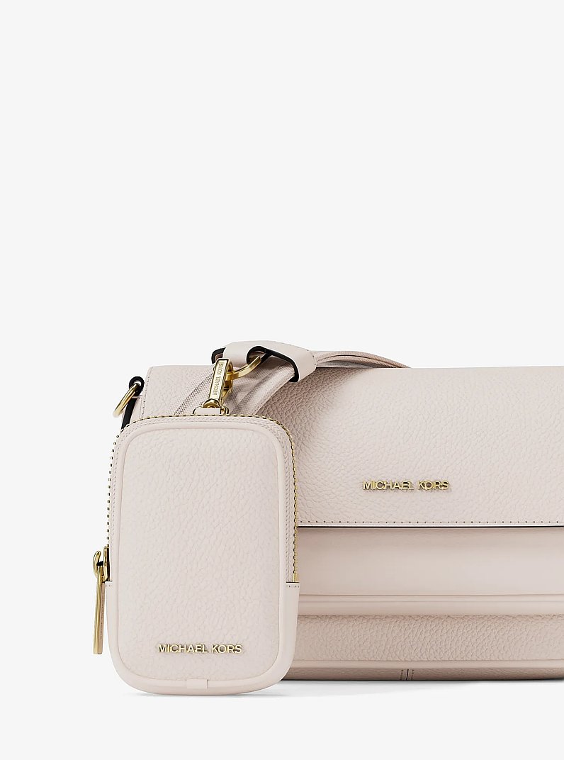 Jet Set Travel Small Pebbled Leather Crossbody Bag With Pouch in LT CREAM | Michael Kors